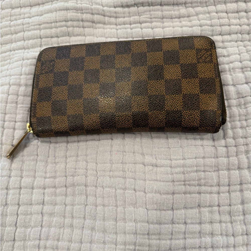Louis Vuitton Brown Damier Ebene Wallet with COA